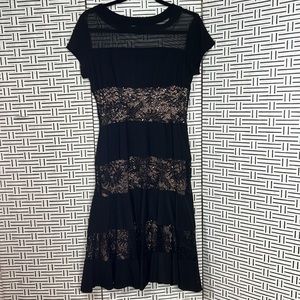 R&M Richard’s short sleeve black, sheer lace sequin cocktail dress